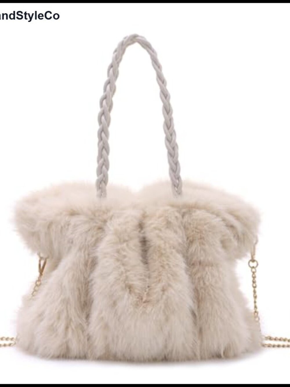 Faux Fur Purse Women Soft Fluffy Furry Fuzzy Handbag 3-Way Carry Tote Winter